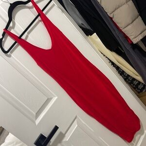 Red naked wardrobe midi dress